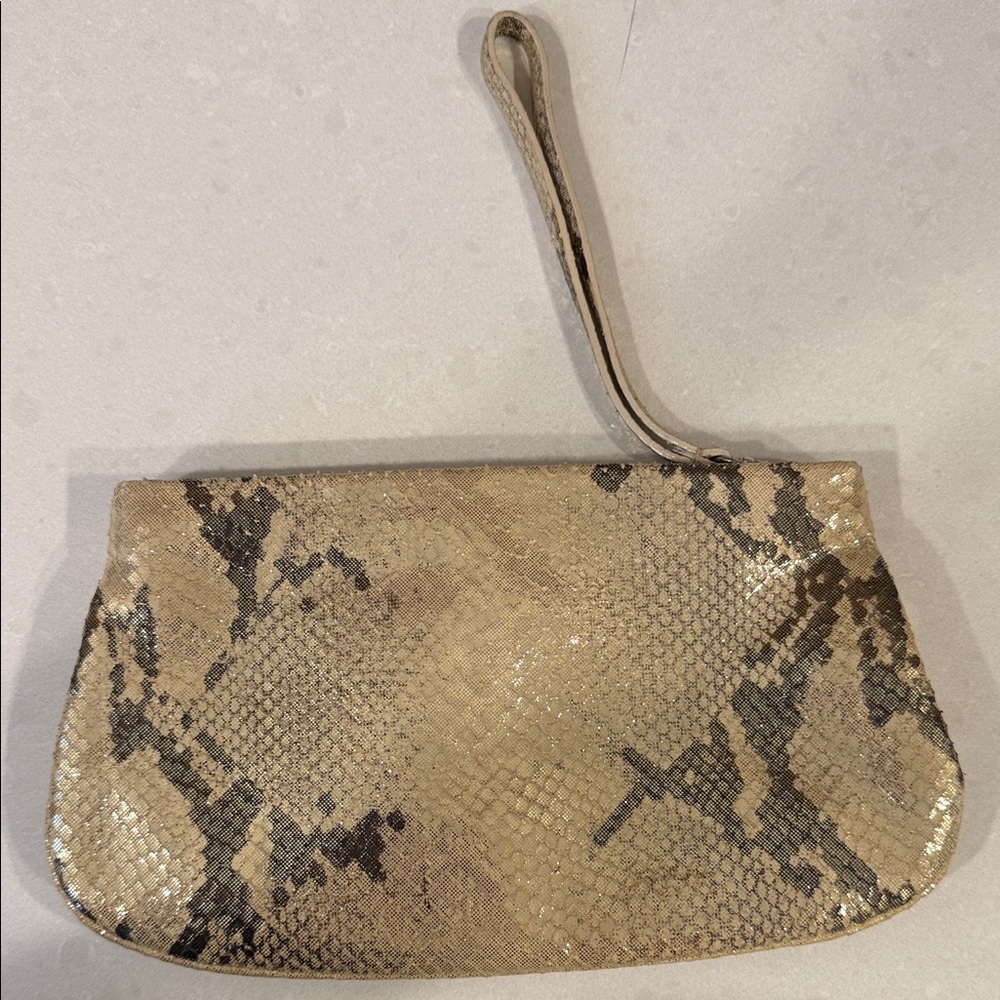 Donald J. Pliner Snakeskin Pattern Wristlet Clutch
